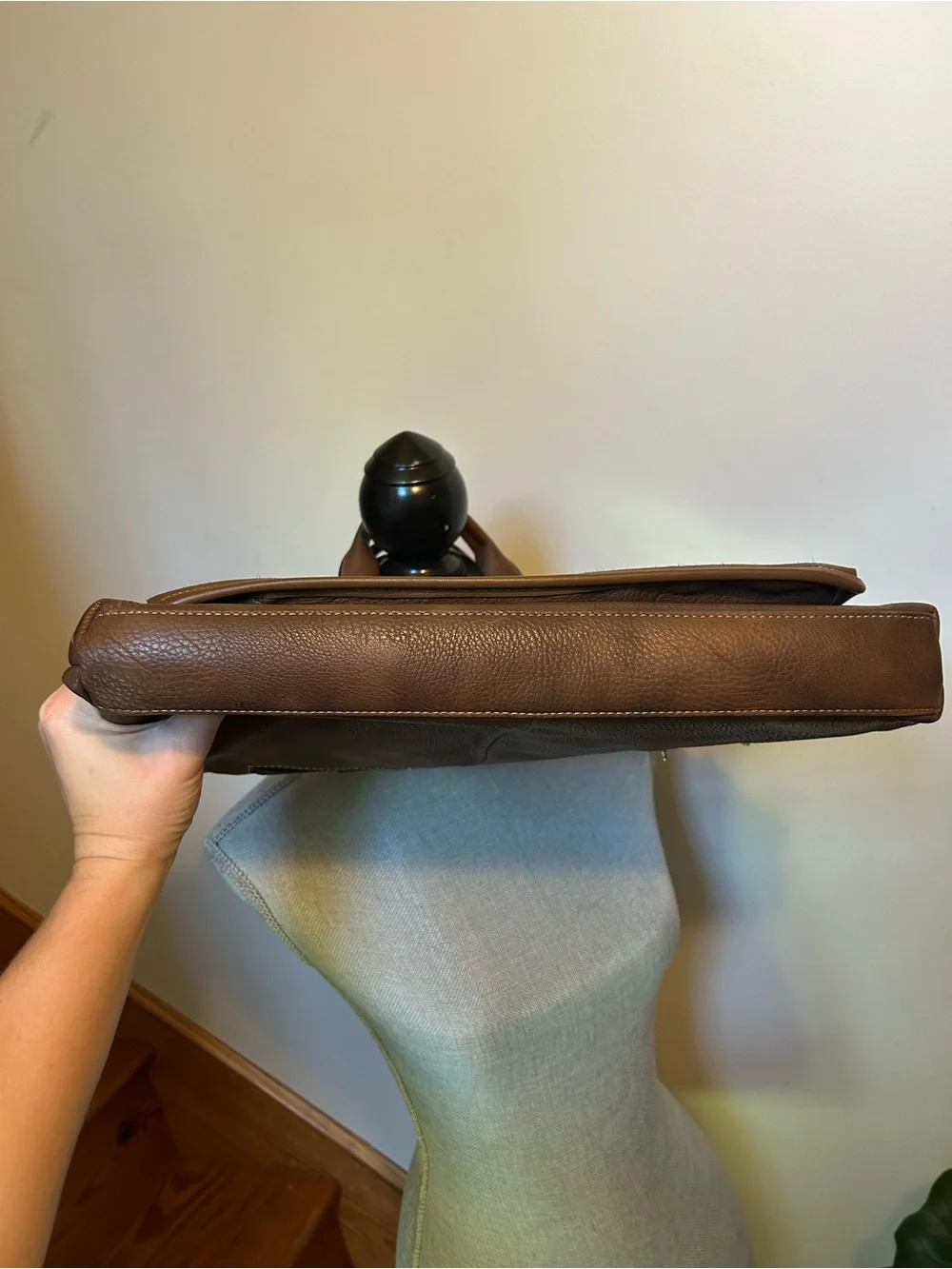 Jeep Brown Leather Briefcase Messenger Bag